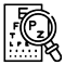 Icon Tafel für Sehtest beim Augenarzt einschl. Lupe