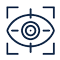 Icon mit Auge und Zielfernrohr